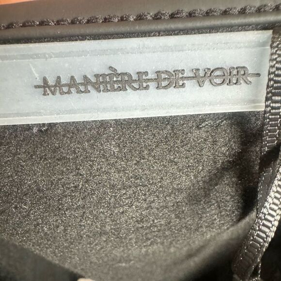 Maniere de Voir sleek & sexy contour black leather contrast bodysuit size 2 NWT - Picture 7 of 8